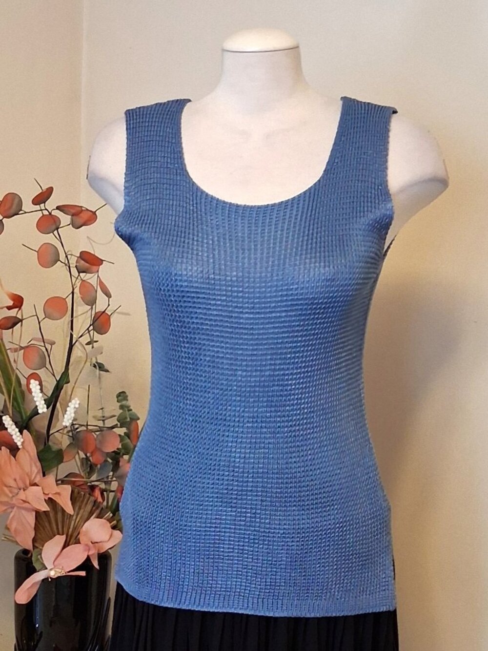 High Quality Spring Knitwear Tank Top Stretchy Blue Camisole 14